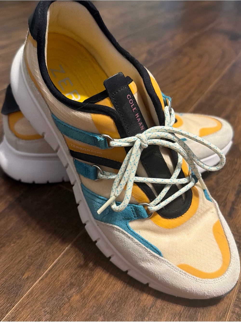 Cole Haan ZERØGRAND Flex Lace Up Sneaker Lake Blue/Ivory Mesh Women Size 11